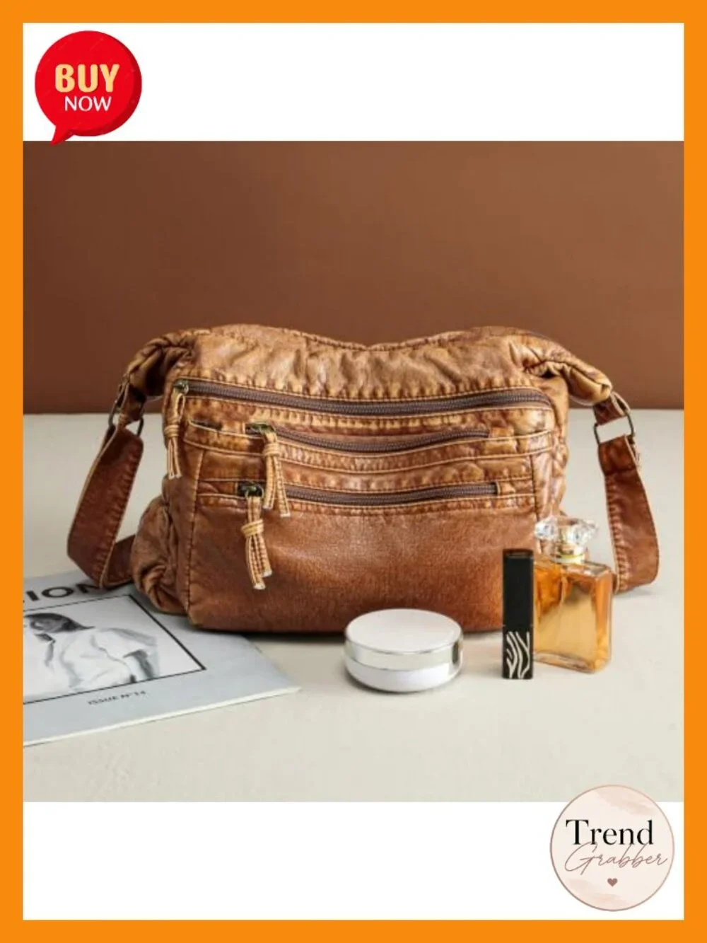 Soft Faux Leather Hobo Shoulder Bag with Multiple Pockets for Women